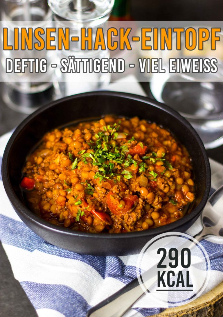 Deftiger Linseneintopf mit Hackfleisch (kalorienarm und einfach ...