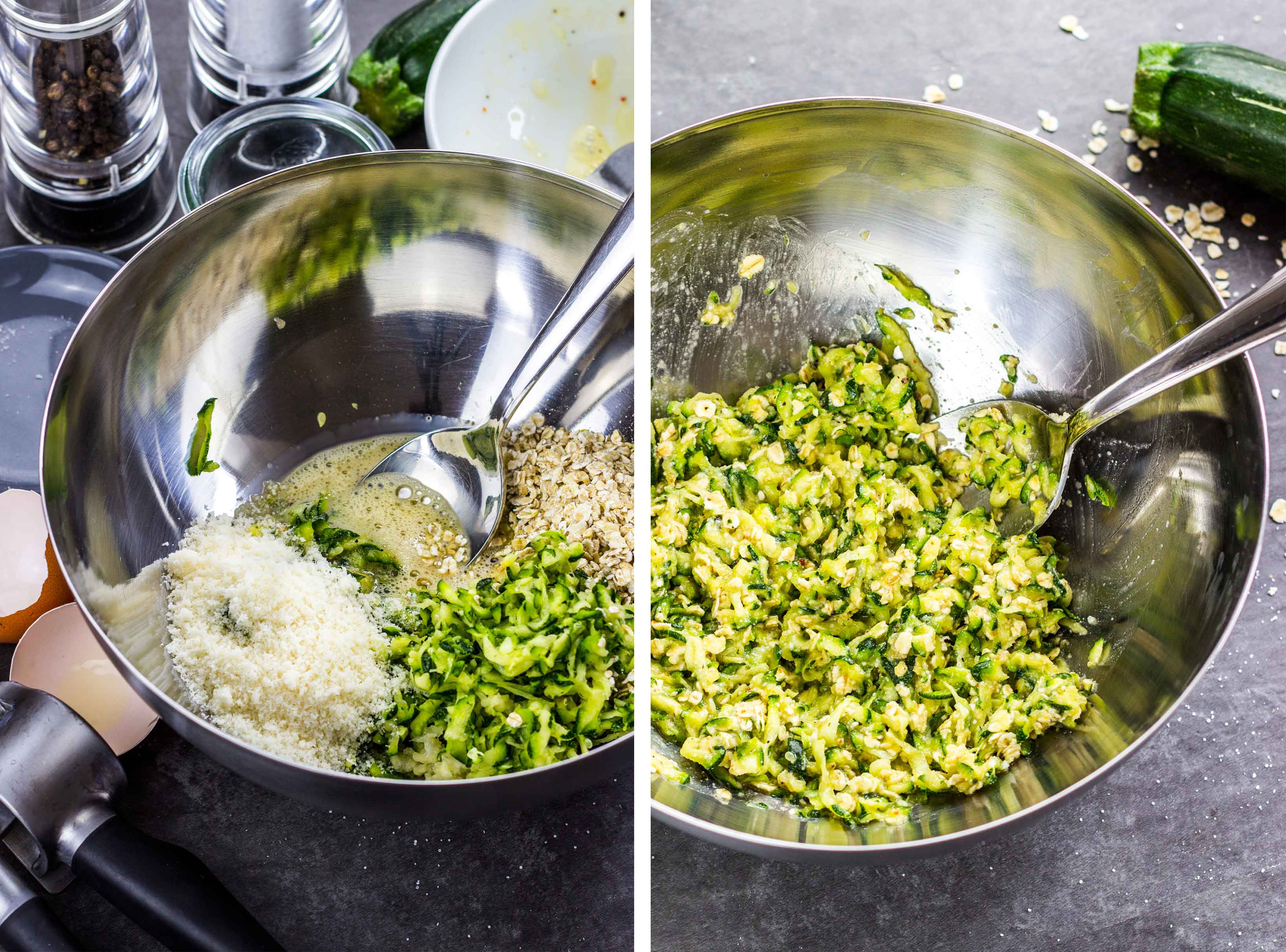 Gesunde Und Einfache Zucchini Puffer Mit Haferflocken Kalorien Geniessen