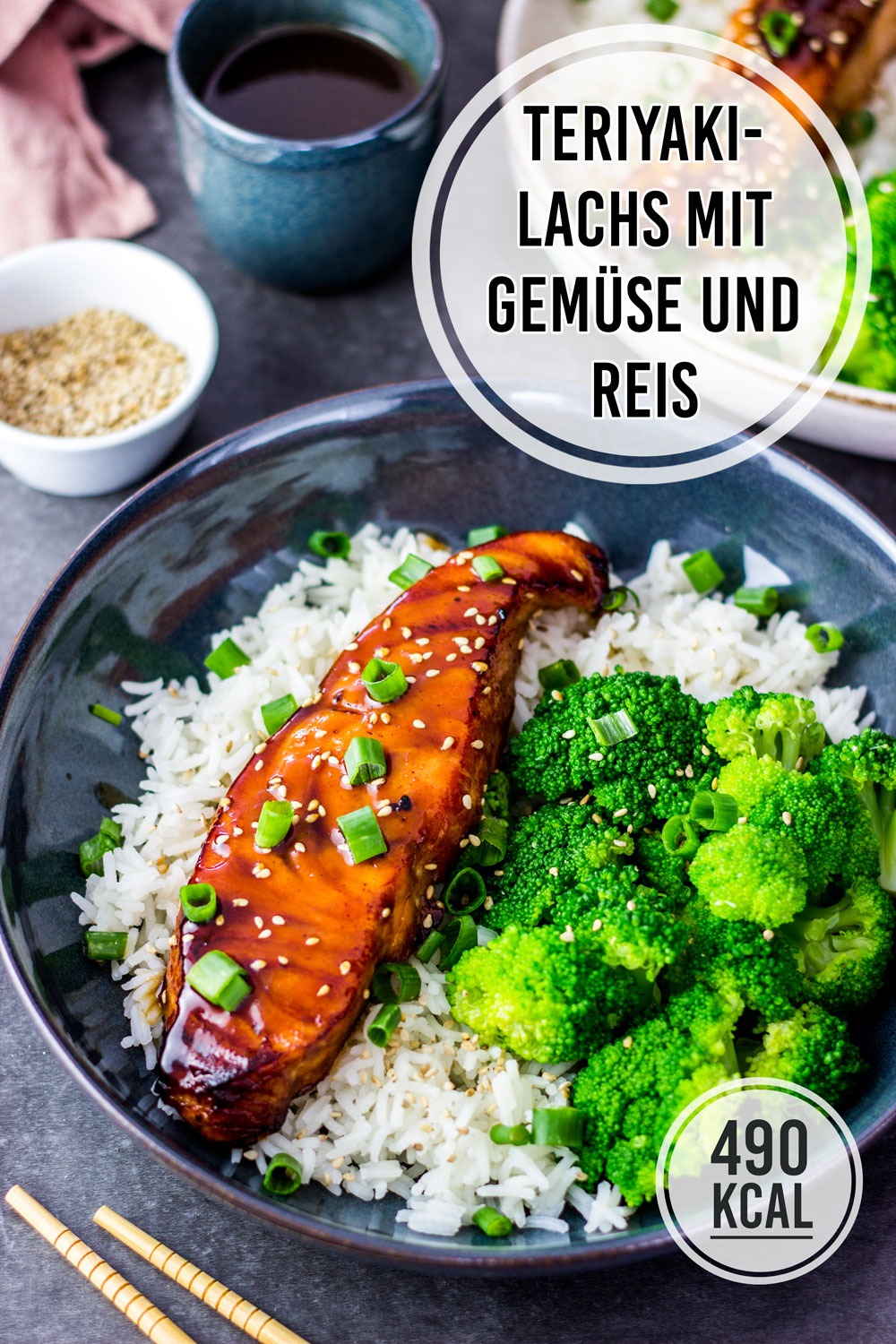 Lachs Teriyaki mit Gemüse und Reis (super einfaches Rezept mit ...