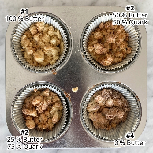 Die kalorienarmen Streusel haben nur wenig Butter und sind 20 % leichter als normale Streusel. Da fettarme Streusel etwas mehr Geschmacksunterstützung benötigen, wird der Quark mit Vanille-Extrakt verfeinert. Nur 360 kcal pro 100 g. Rezept für kalorienreduzierte Streusel für Kuchen und gesunde Desserts. Lecker und einfach kalorienarm Backen. Gesunde und kalorienarme Rezepte zum Abnehmen. - kaloriengeniessen.de #streusel #test #kalorienarm #quark #butter #ohnezucker #fettarm #süßerezepte