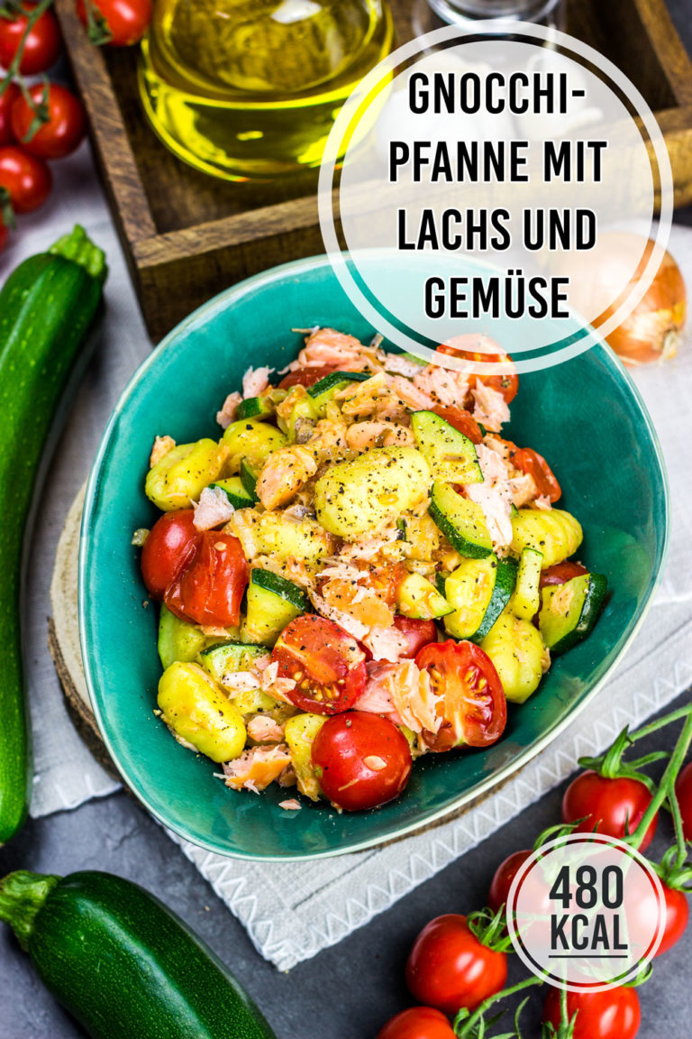 Einfacher GnocchiSalat mit Gemüse (vegetarisch, kalorienarm und auch
